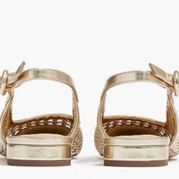 J Crew Gold Woven Slingback Flats Size 8 - NEW - Picture 13 of 13